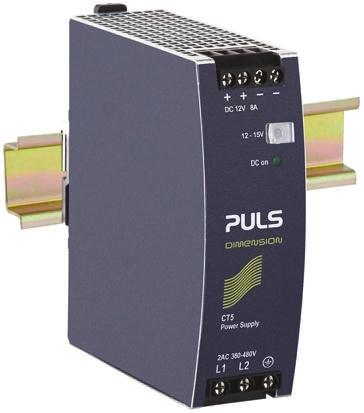 Produktfoto 1 von PULS DIMENSION C-Line 2-Phasen Switch-Mode DIN-Schienen Netzteil 96W, 380 → 480V ac, 12V dc / 8A