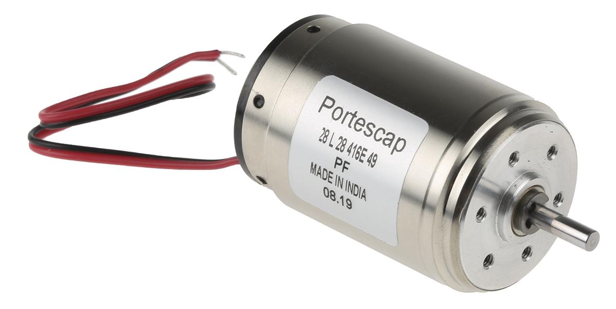 Produktfoto 1 von Portescap Bürstenmotor bis 21 mNm, 24 V dc / 11 W, , Wellen-Ø 3mm x 43.5mm