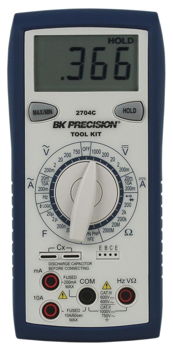 BK Precision BK2704C HandDigital Multimeter, CAT II, CAT III 750V ac / 10A ac, 2GΩ