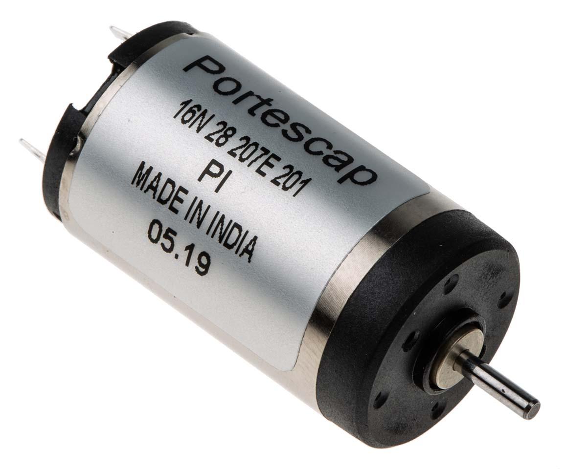 Produktfoto 1 von Portescap Bürstenmotor bis 2,4 mNm, 12 V dc / 2,3 W, , Wellen-Ø 1.5mm x 28mm