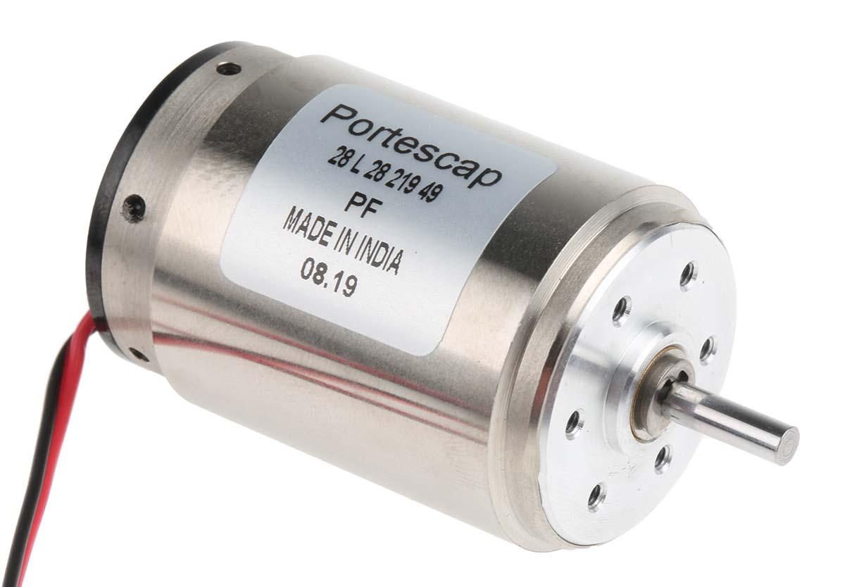 Produktfoto 1 von Portescap Bürstenmotor bis 19,9 mNm, 12 V dc / 11 W, , Wellen-Ø 3mm x 43.5mm