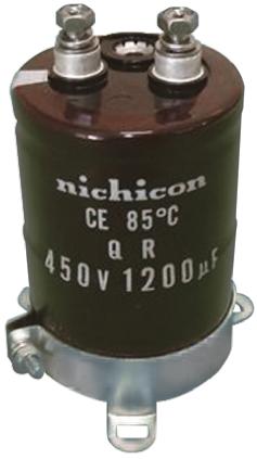 Produktfoto 1 von Nichicon QR, Schraub Aluminium-Elektrolyt Kondensator 2200μF ±20% / 400V dc, Ø 51mm x 110mm, +85°C