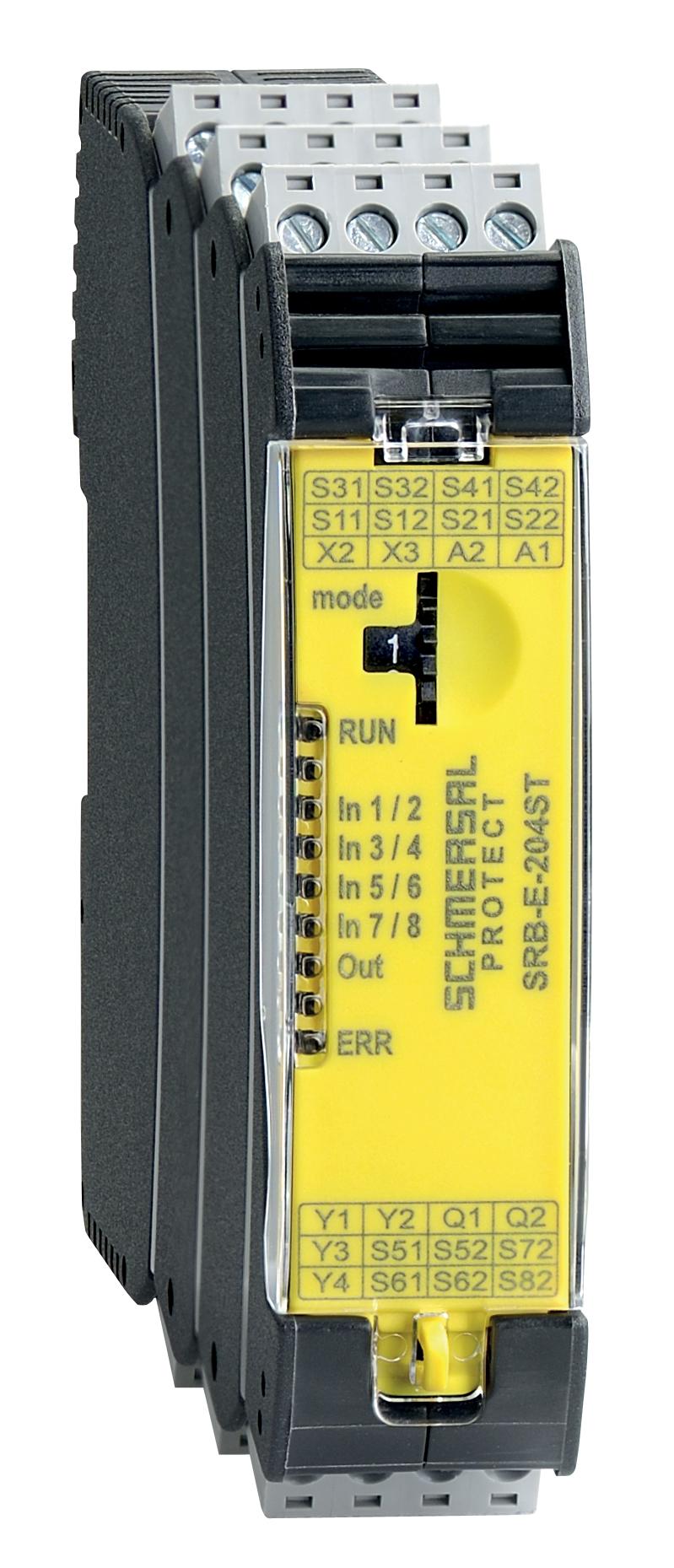 Produktfoto 1 von Schmersal SRB-E Sicherheitsrelais, 24V dc, 1, 2-Kanal, 2 Sicherheitskontakte Sicherheitsschalter, 1 ISO 13849-1,