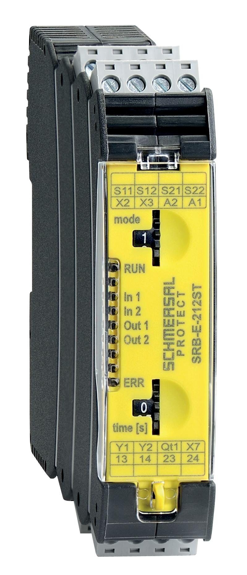 Produktfoto 1 von Schmersal SRB-E Sicherheitsrelais, 24V dc, 1, 2-Kanal, 2 Sicherheitskontakte Sicherheitsschalter, 1 ISO 13849-1,