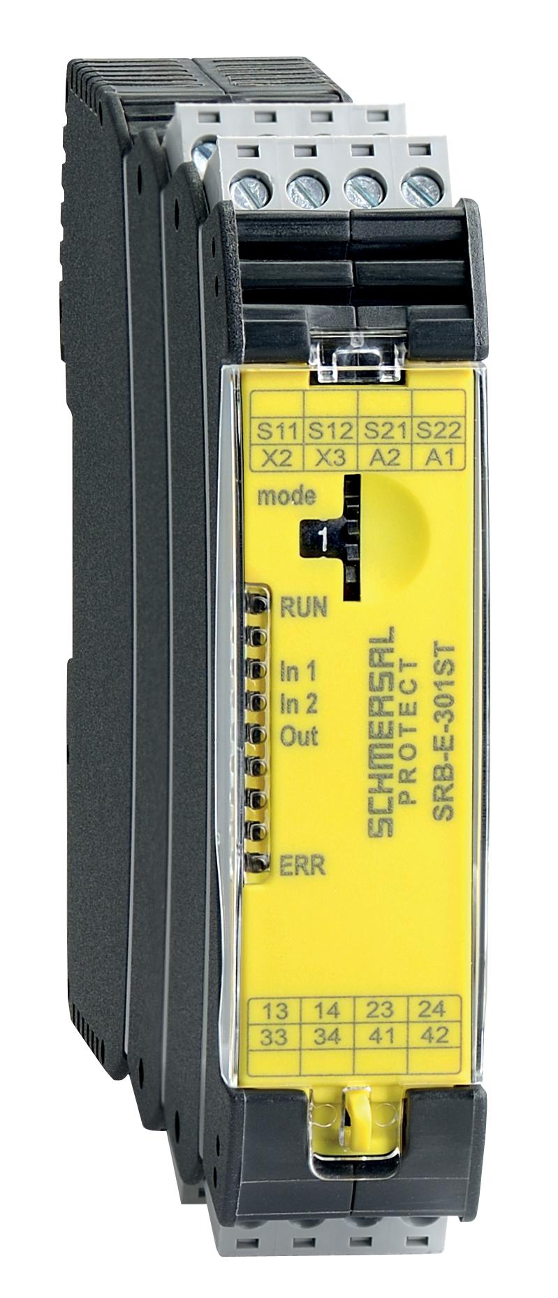 Produktfoto 1 von Schmersal SRB-E Sicherheitsrelais, 24V ac/dc, 1, 2-Kanal, 3 Sicherheitskontakte Sicherheitsschalter, 1 Hilfsschalter, 1