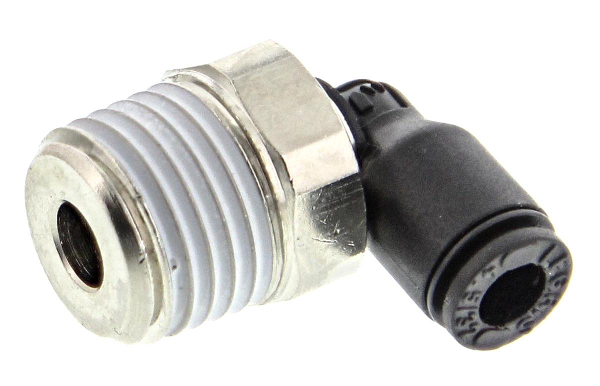 Legris LF3000 Winkelgewindeadapter, Gewinde-zu-Rohr, Nylon glasfaserverstärkt, R1/4 Stecker, 20 bar