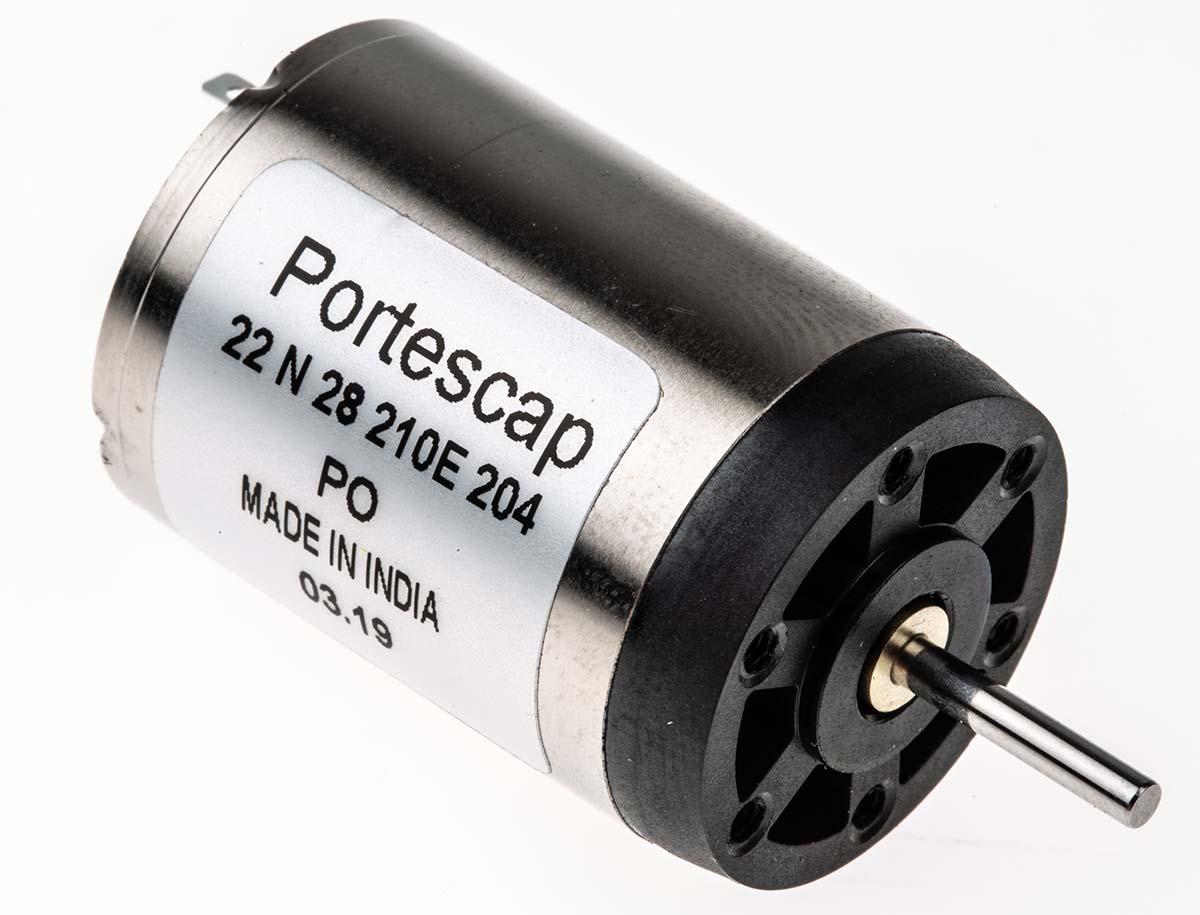 Produktfoto 1 von Portescap Bürstenmotor bis 7,3 mNm, 12 V DC / 3,8 W, , Wellen-Ø 2mm x 32mm