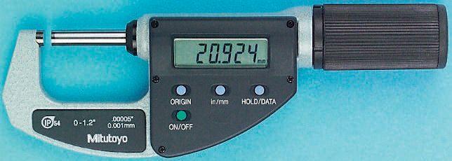 Produktfoto 1 von Mitutoyo Digital Mikrometer Außen-Messschraube  metrisch, zöllig, 0Zoll bis 1.2Zoll / ±0,0001  Zoll, ISO-kalibriert