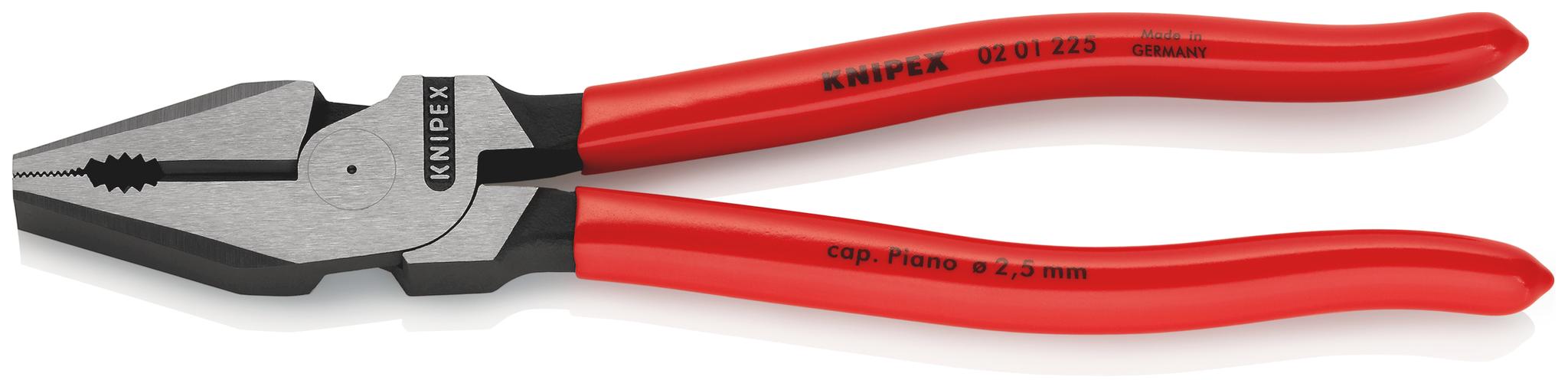 Produktfoto 1 von Knipex Kombizange, gebogen Schneidkraft → Harter Draht: 3 mm Klavierdraht: 2,5 mm Litzendraht: 14 mm 225 mm