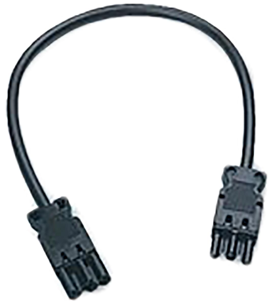 Wieland Stecker/Buchse ST18 Leuchtensteckverbinder, Überbrückungskabel, Schwarz, L. 1m, 1.5 mm²