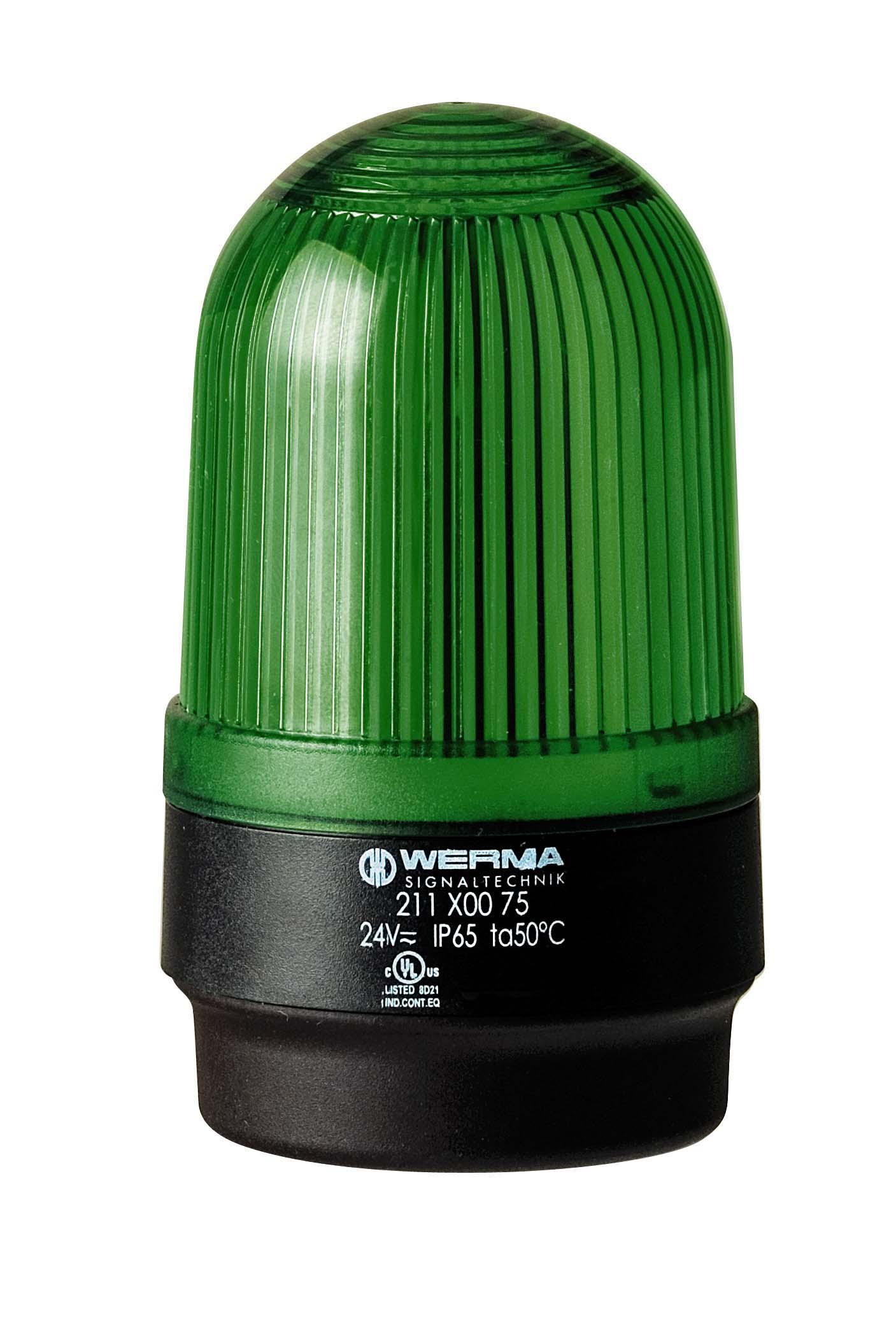 Produktfoto 1 von Werma 211, LED, Dauer Signalleuchte Grün, 230 V