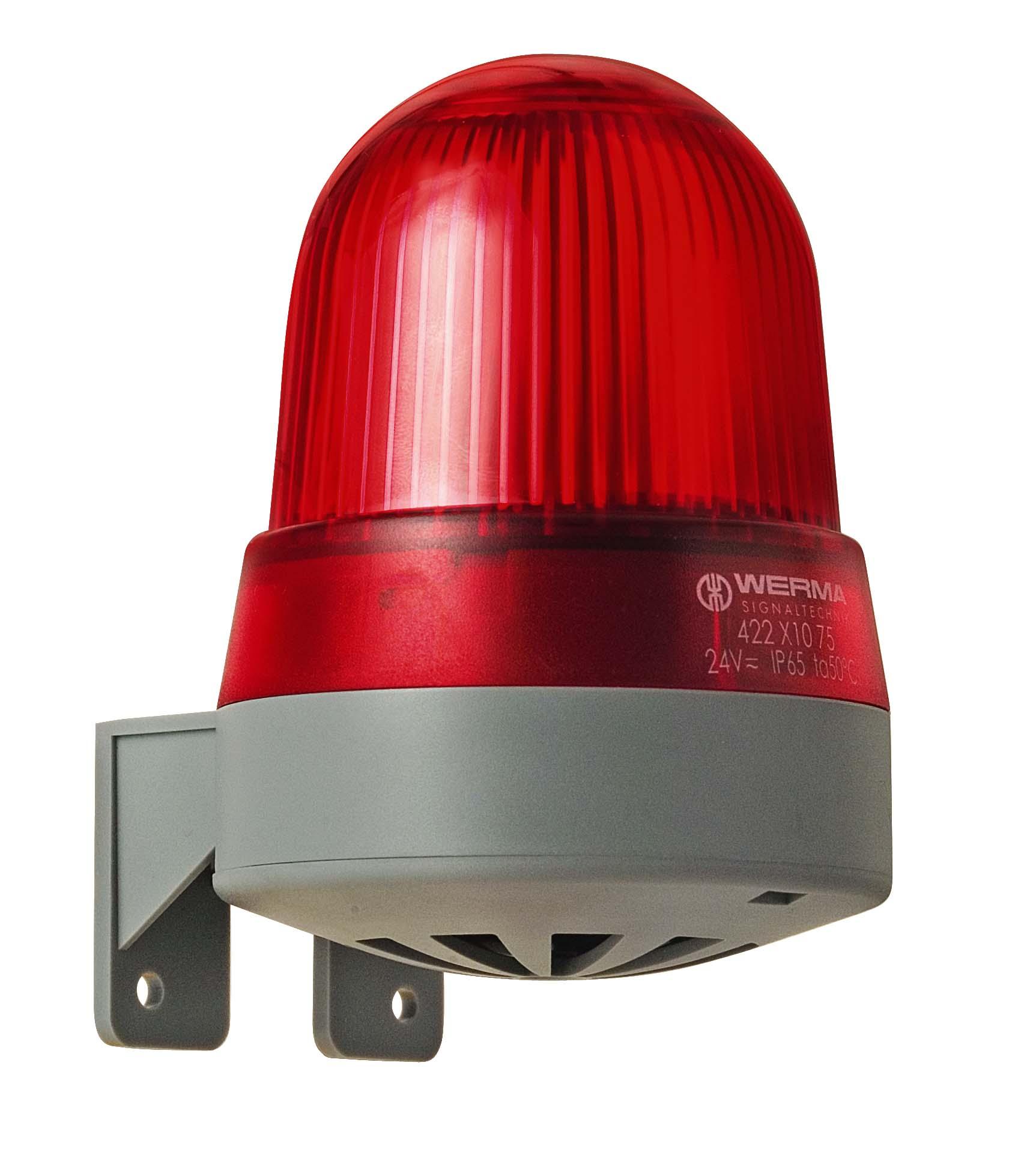 Produktfoto 1 von Werma 423 Xenon, Ununterbrochenes Licht-Licht Summer-Signalleuchte Rot, 115 V