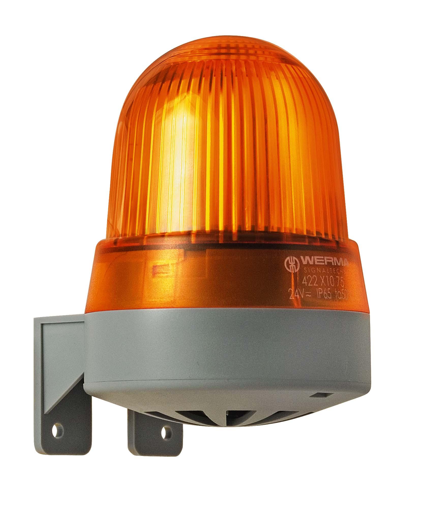 Produktfoto 1 von Werma 423 Xenon, Ununterbrochenes Licht-Licht Summer-Signalleuchte Gelb, 115 V