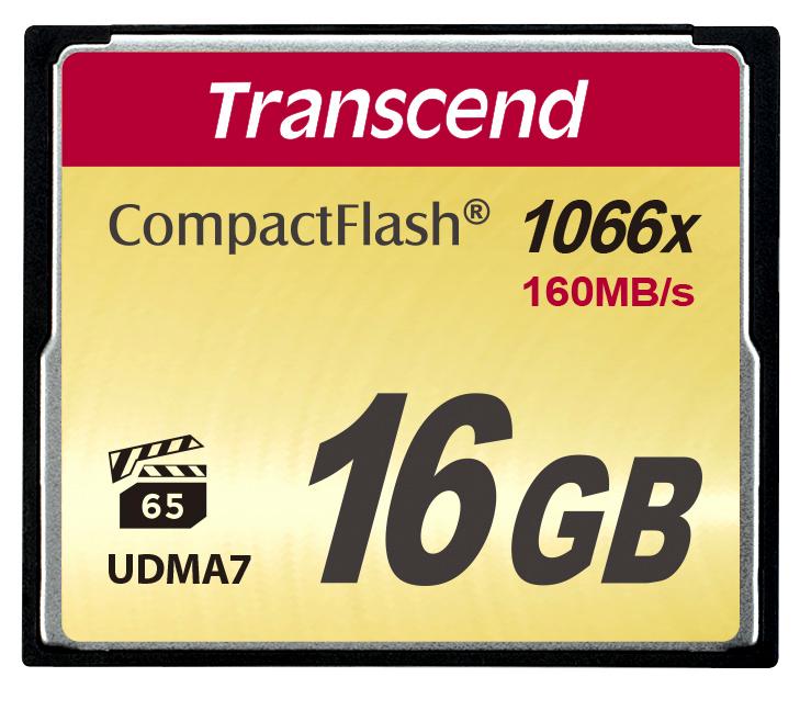 Transcend Speicherkarte, 16 GB, CompactFlash, 1000x, MLC