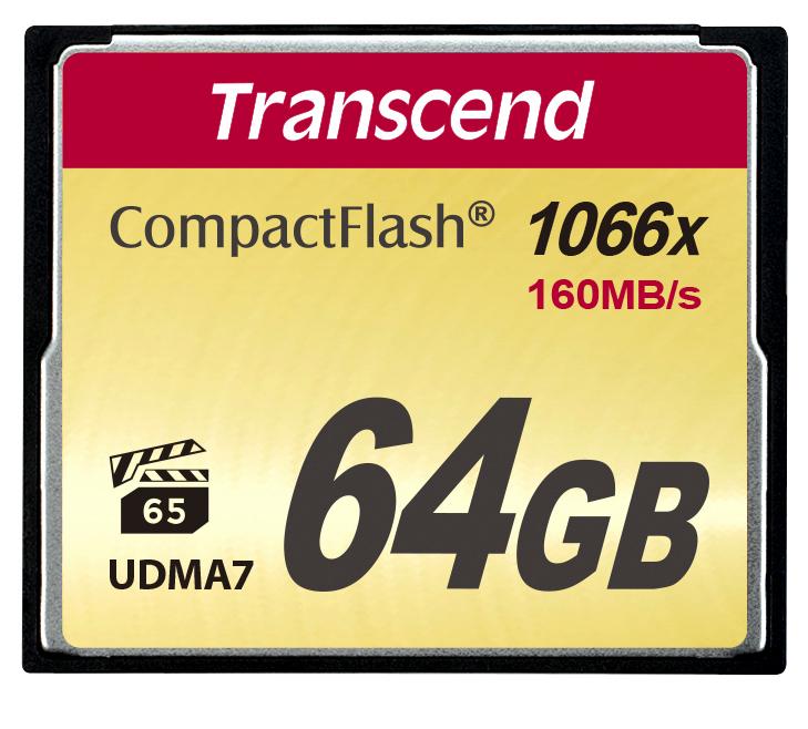 Produktfoto 1 von Transcend Speicherkarte, 64 GB, CompactFlash, 1000x, MLC