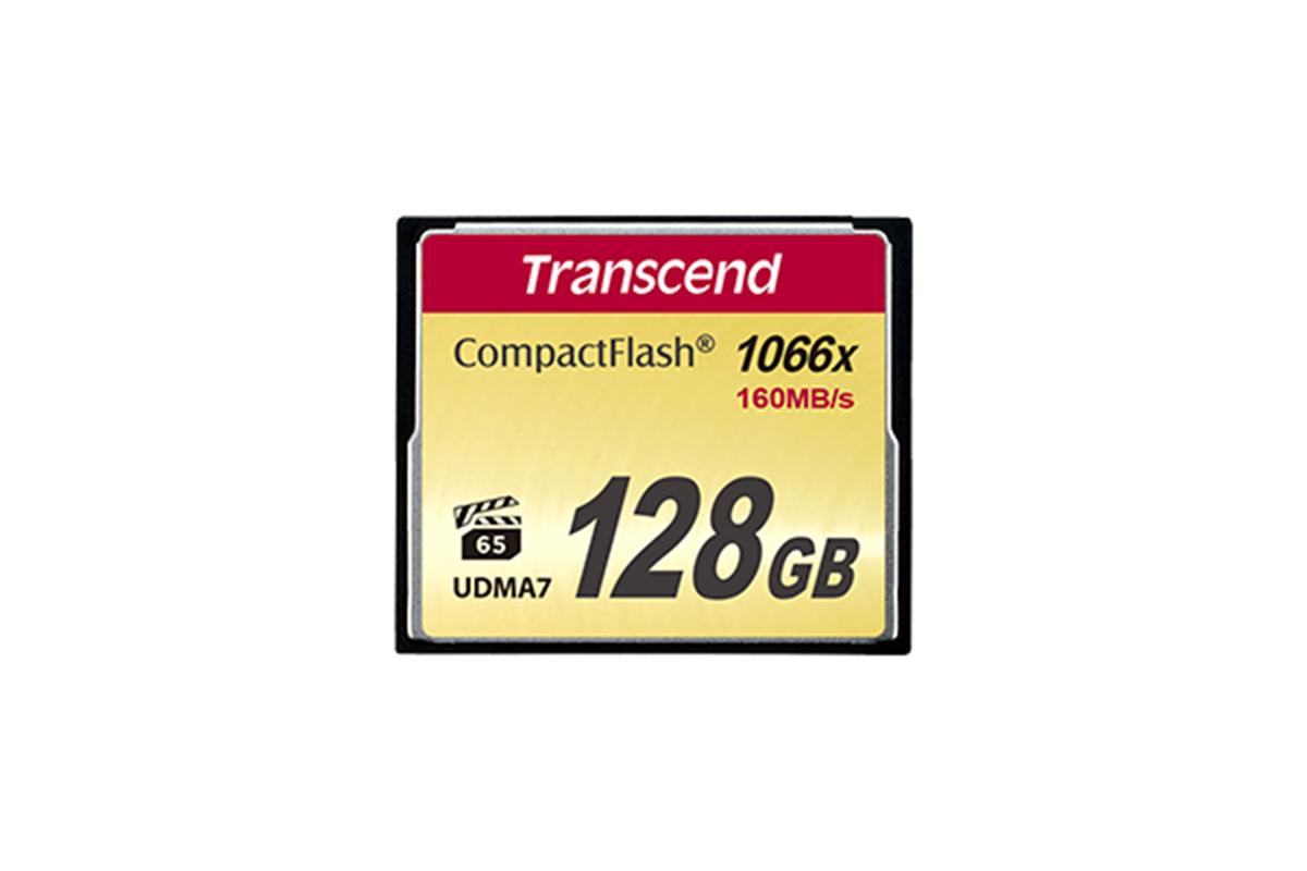 Produktfoto 1 von Transcend Speicherkarte, 128 GB, CompactFlash, 1000x, MLC