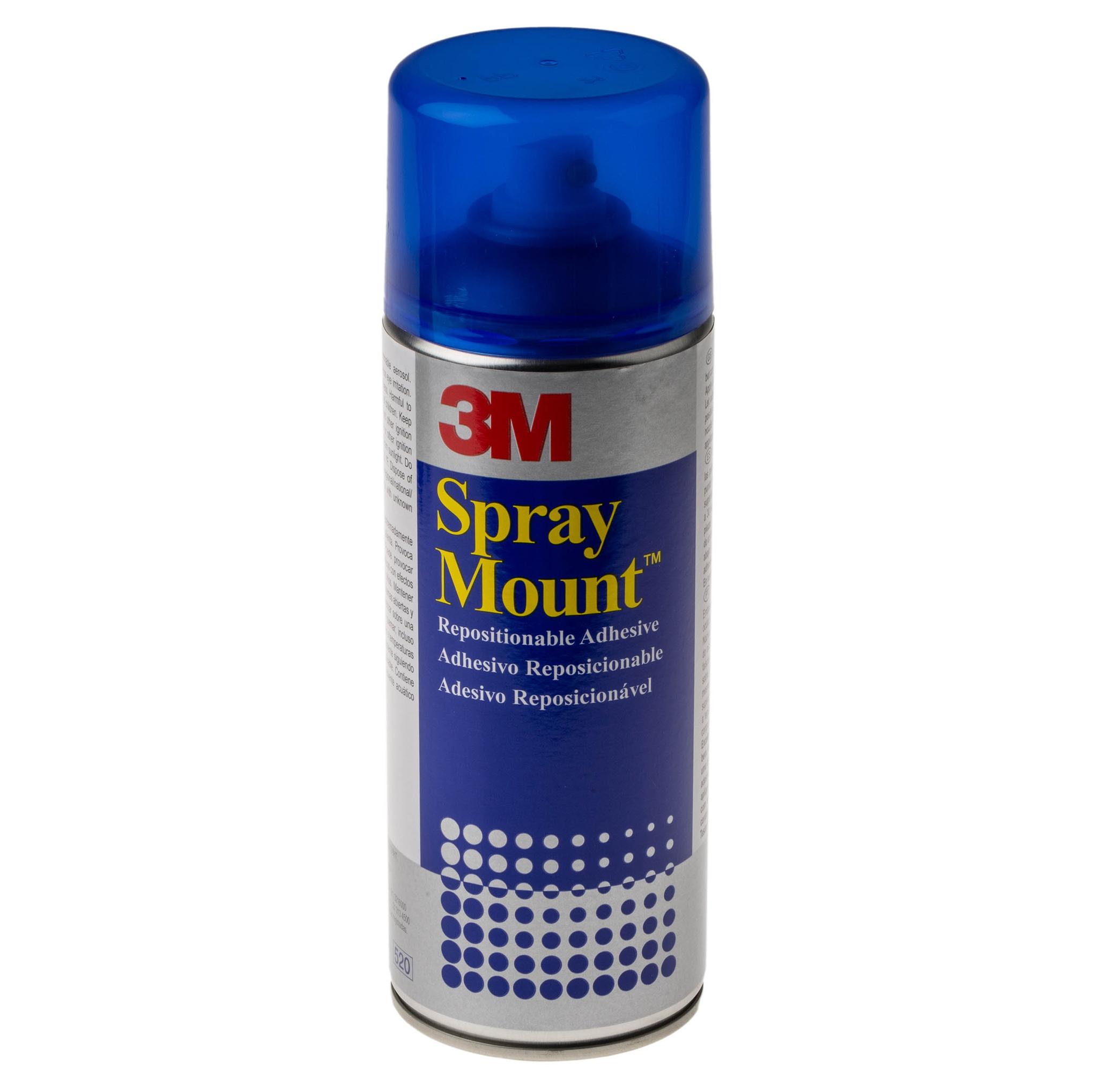 3M SprayMount Sprühkleber Flüssig Weiß, Dose 400 ml, für Teppich, Kork, Textil, Schaumstoff, Metall, Papier, Holz