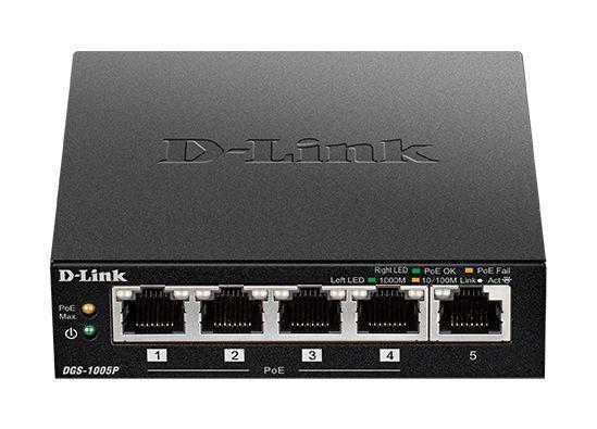 Produktfoto 1 von D-Link Gigabit-Switch PoE 5-Port EU