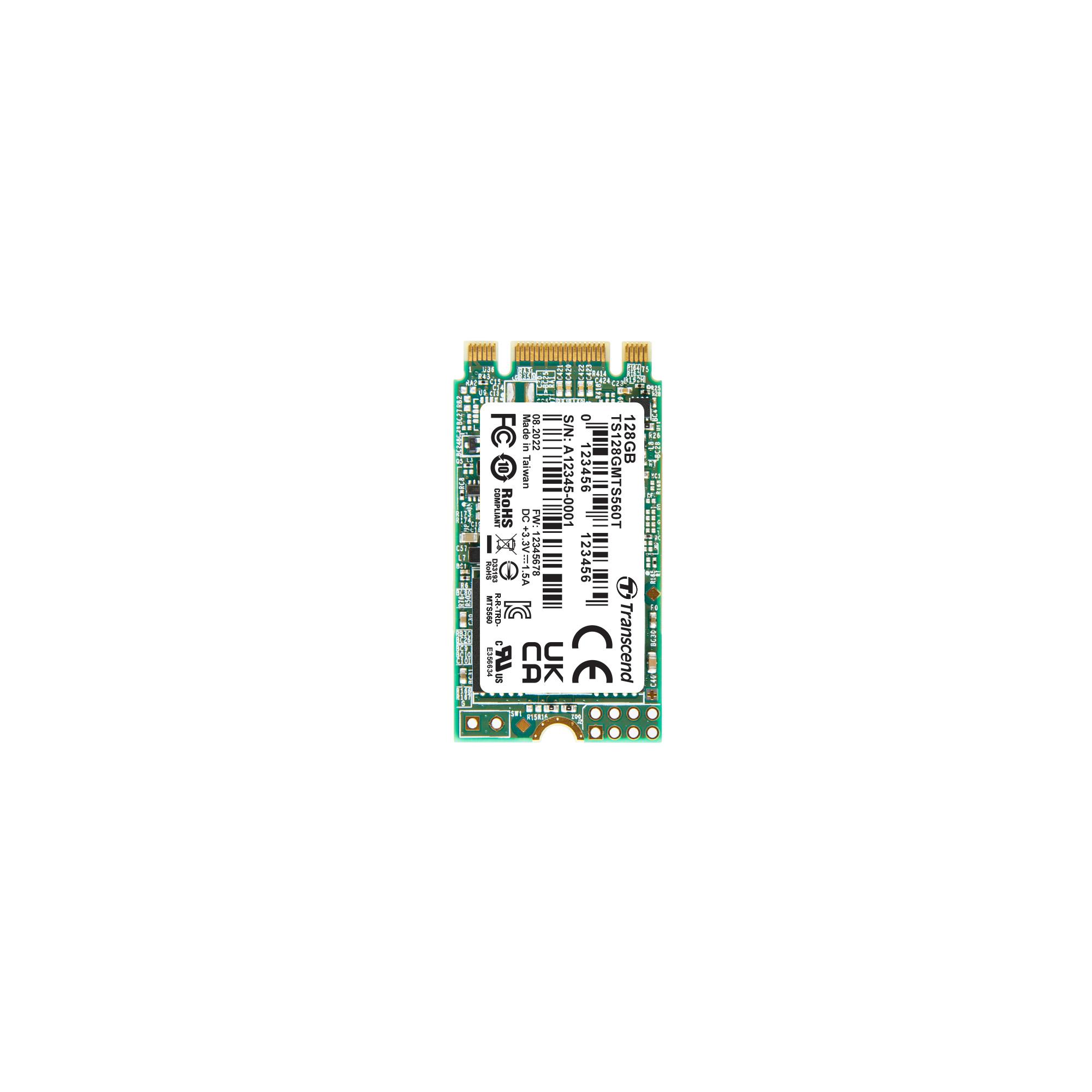 Produktfoto 1 von Transcend MTS560T, M.2 Intern SSD-Laufwerk SATA III Industrieausführung, 128 GB, SSD