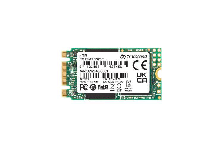 Transcend MTS570T, M.2 Intern SSD-Laufwerk SATA III Industrieausführung, 1 TB, SSD