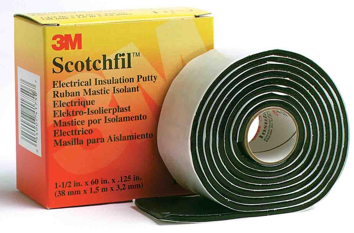 3M Scotchfil Isolierband, Gummi-Dichtband selbstverschweißendes Schwarz, 3.18mm x 38mm x 1.5m, -5°C bis +80°C