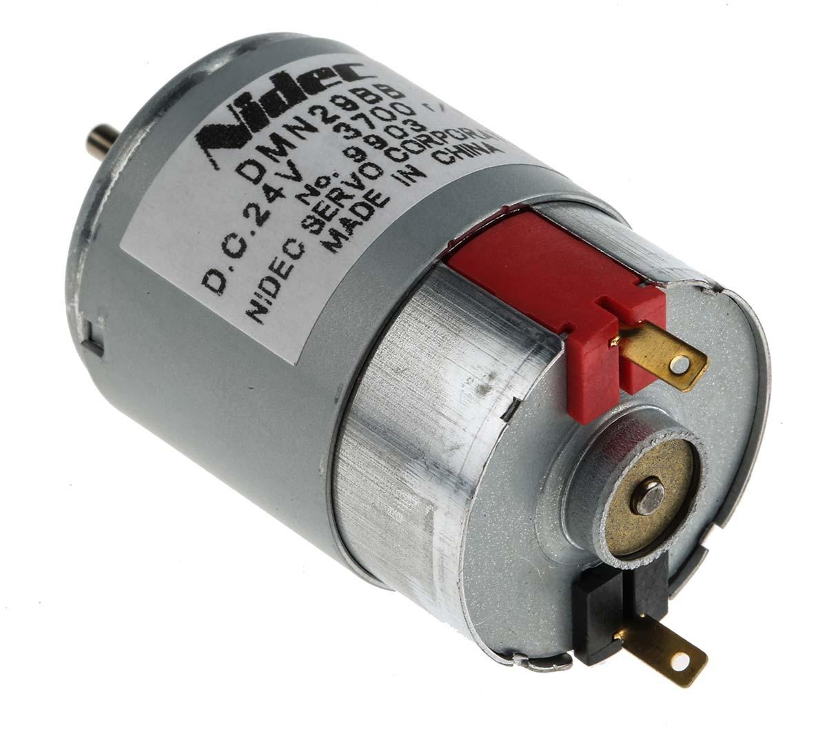 Nidec DMN29 Bürstenmotor bis 7,8 mNm, 24 V dc / 3 W, Wellen-Ø 2.5mm, 29mm x 54mm