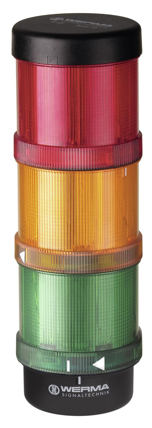 Produktfoto 1 von Werma KombiSIGN 72 LED Signalturm 3-stufig Linse Rot/Grün/Gelb Dauer 212mm