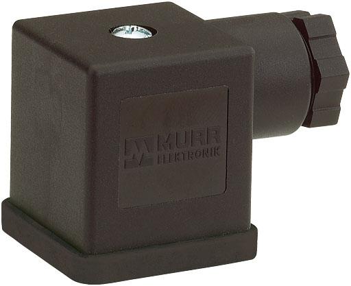 Murrelektronik Ventilsteckverbinder DIN 43650 A Buchse 2P+E / 250 V Kabelmontage, Schwarz