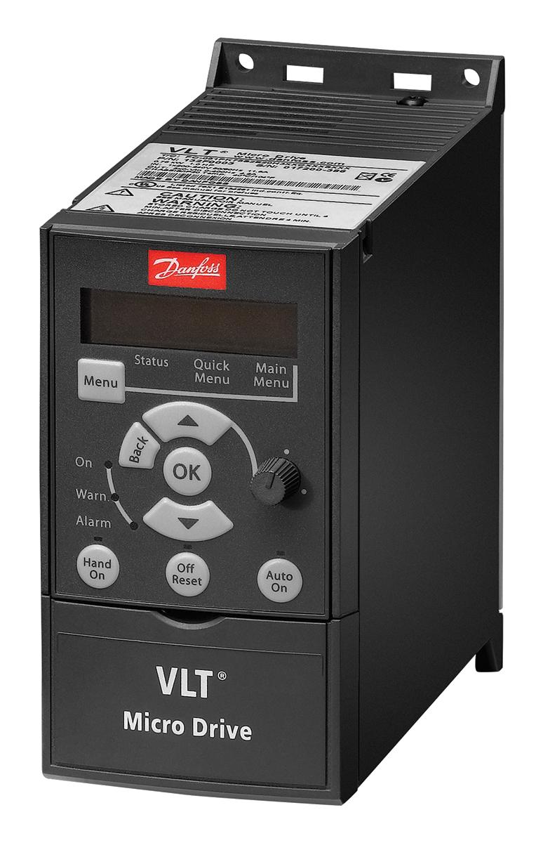 Produktfoto 1 von Danfoss VLT FC51, 3-Phasen Frequenzumrichter 0,25 kW, 230 V ac / 1,5 A 0 → 200 (VVC+ Mode) Hz, 0 → 400