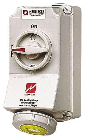 MENNEKES CEE Steckvorrichtung abschaltbar, Buchse Gelb Gerade 2P+E, 110 V / 16A, IP44