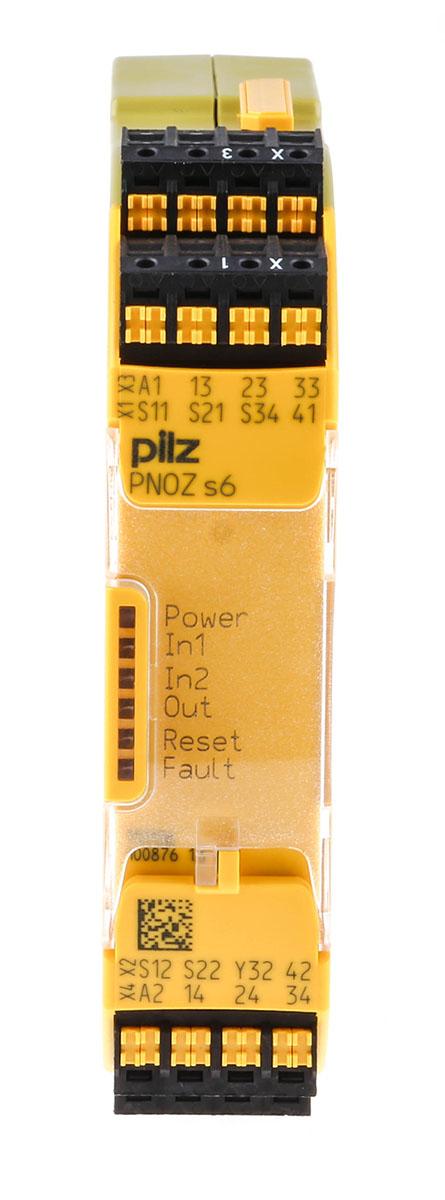 Produktfoto 1 von Pilz Sicherheitsrelais, 48 → 240V ac/dc, 2-Kanal, 3 Sicherheitskontakte Erweiterungsmodul, 1 Hilfsschalter, 4