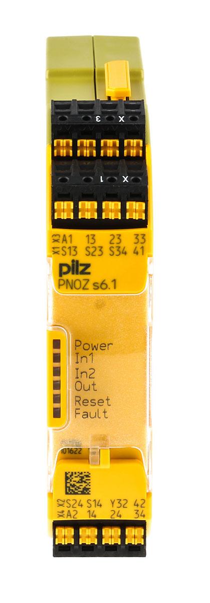 Produktfoto 1 von Pilz Sicherheitsrelais, 48 → 240V ac/dc, 2-Kanal, 3 Sicherheitskontakte, 1 Hilfsschalter, Automatisch