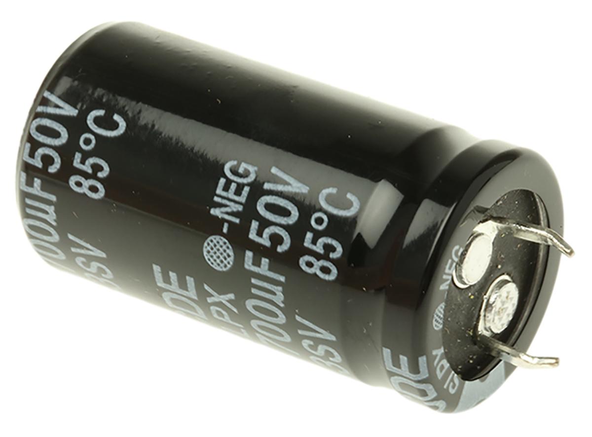 Produktfoto 1 von Cornell-Dubilier SLPX Snap-In Aluminium-Elektrolyt Kondensator 4700μF ±20% / 50V dc, Ø 22mm x 40mm, +85°C