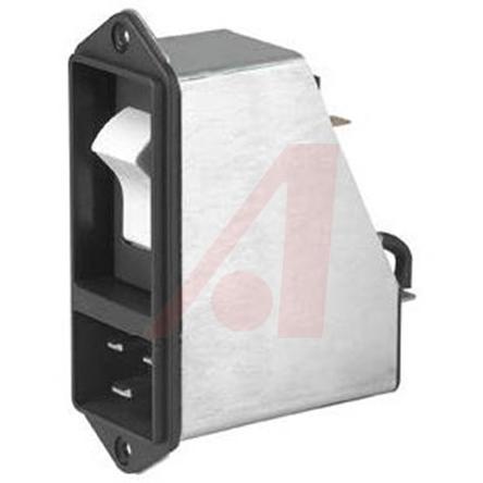 Produktfoto 1 von Schurter C20 IEC-Steckerfilter Stecker mit 2-Pol Schalter, 250 V ac / 20A, Tafelmontage / Flachsteck-Anschluss