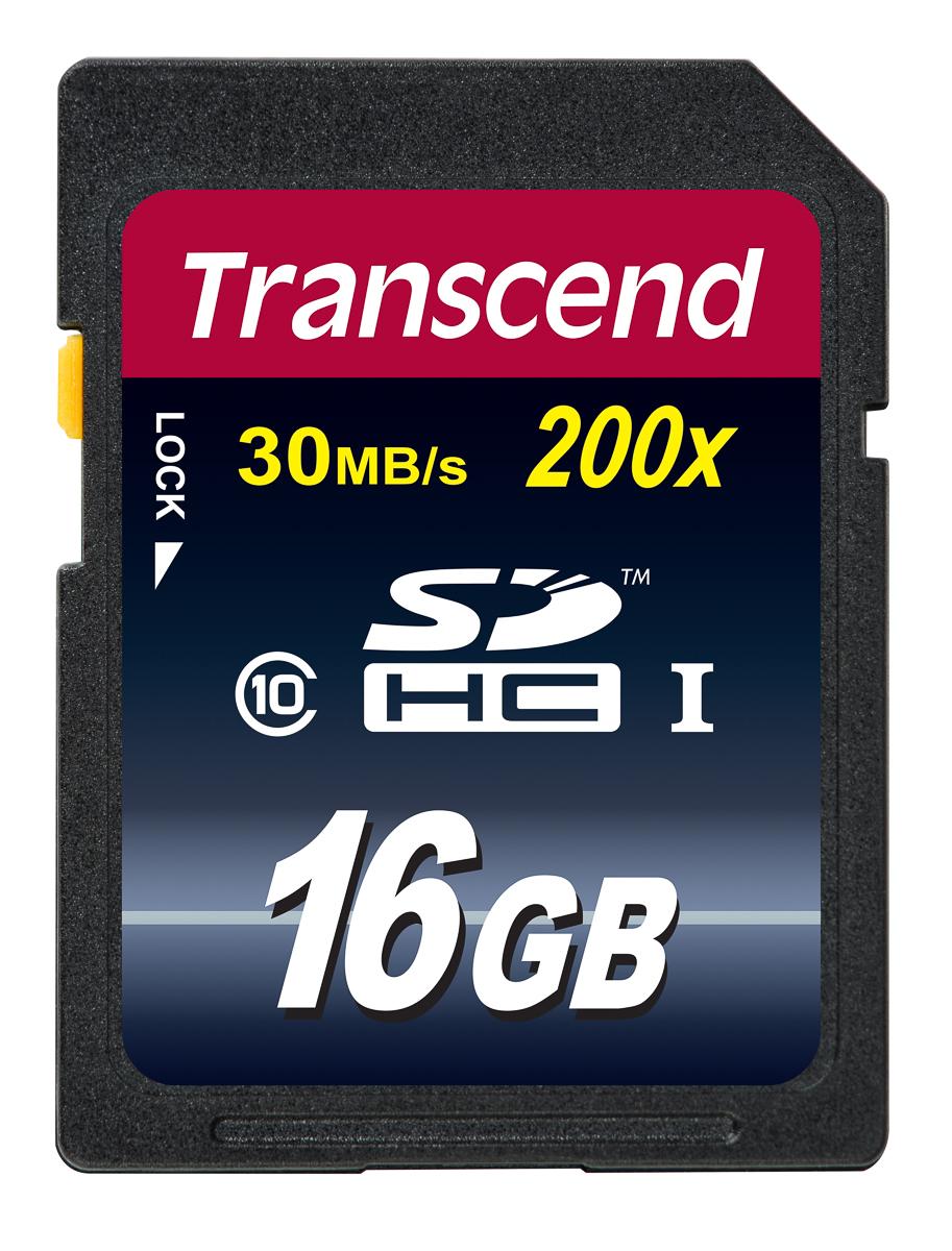 Produktfoto 1 von Transcend Premium SDHC SD-Karte 16 GB Class 10, MLC