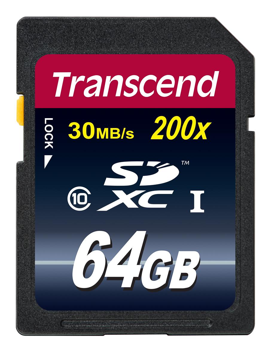 Produktfoto 1 von Transcend Premium SDXC SD-Karte 64 GB Class 10, MLC