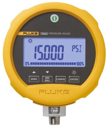 Produktfoto 1 von Fluke Druckmessgerät Untere Kabeleinführung Digital -0.97bar → 340bar ±0.05%, Ø 114mm Guss ZnAl Gehäuse G1/4