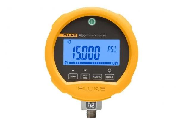 Fluke Druckmessgerät Untere Kabeleinführung Digital -0.97bar → 690bar ±0.05%, Ø 114mm Guss ZnAl Gehäuse G1/4