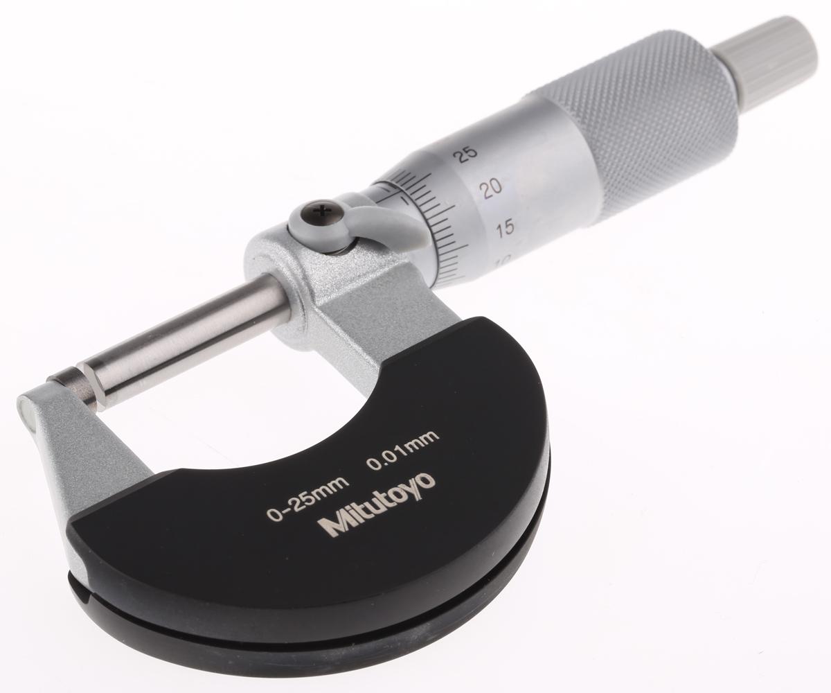 Mitutoyo, Mikrometer Außen-Messschraube Metrisch, 0mm bis 25mm / ±0,002 mm, ISO-kalibriert