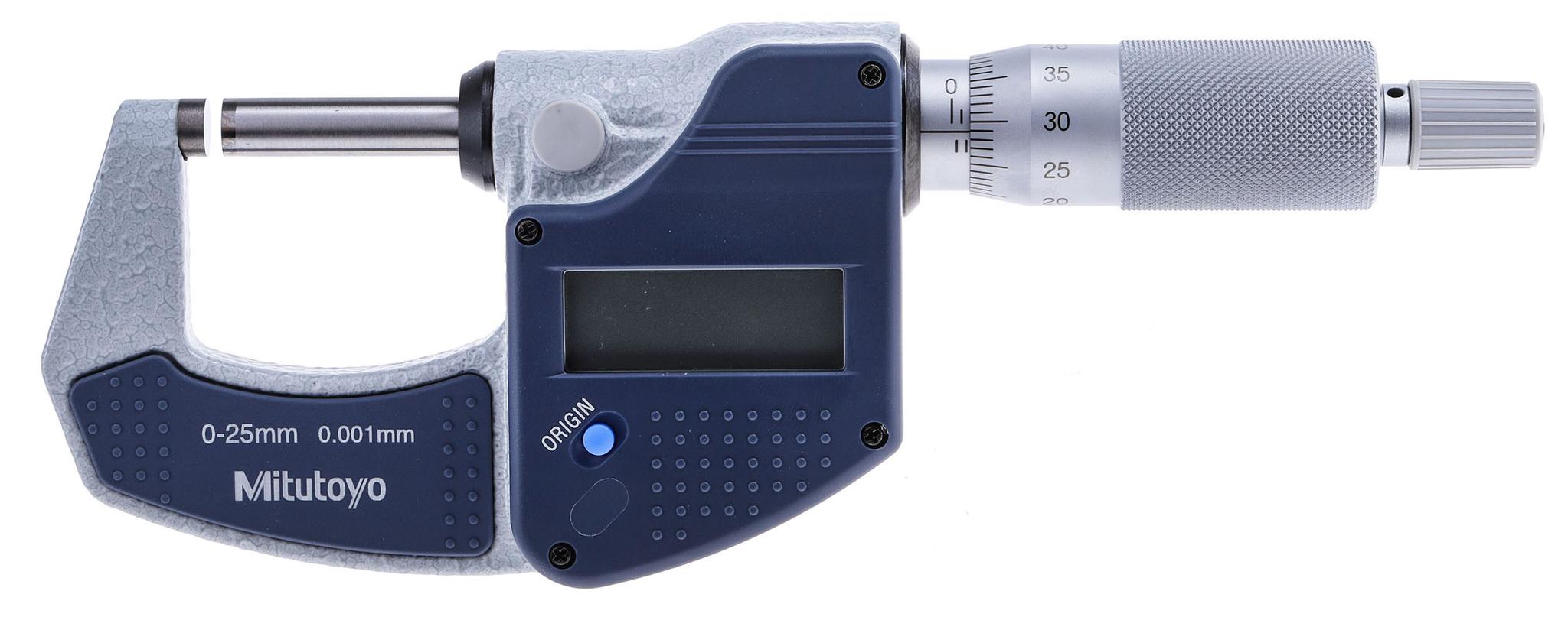 Mitutoyo Digital Mikrometer Außen-Messschraube Metrisch, 0mm bis 25mm / ±2 μm, ISO-kalibriert