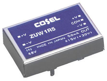 Produktfoto 1 von Cosel DC/DC-Wandler 1.56W 18→ 36 V dc IN, ±12V dc OUT / 65mA 500V ac isoliert