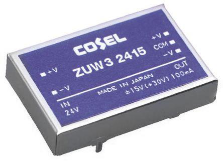 Produktfoto 1 von Cosel DC/DC-Wandler 3W 18→ 36 V dc IN, ±15V dc OUT / 100mA 500V ac isoliert