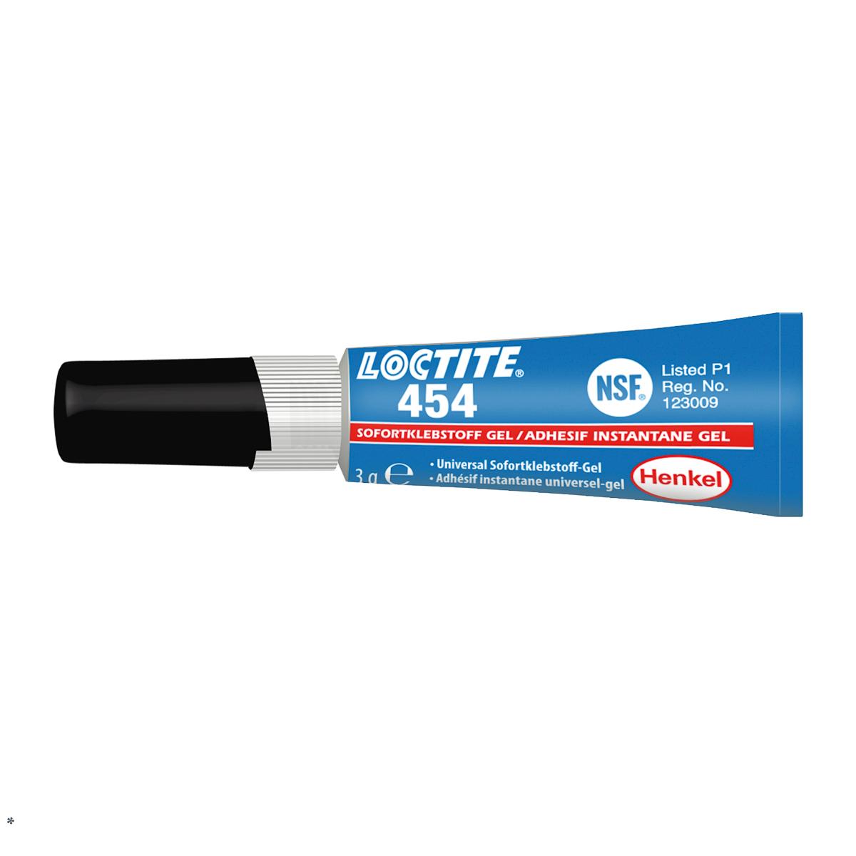 Produktfoto 1 von Loctite 454 Sekundenkleber Cyanacrylat Gel transparent, Tube 3 g