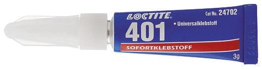 Produktfoto 1 von Loctite 401 Sofortklebstoff Cyanacrylat Flüssig transparent, Tube 3 g