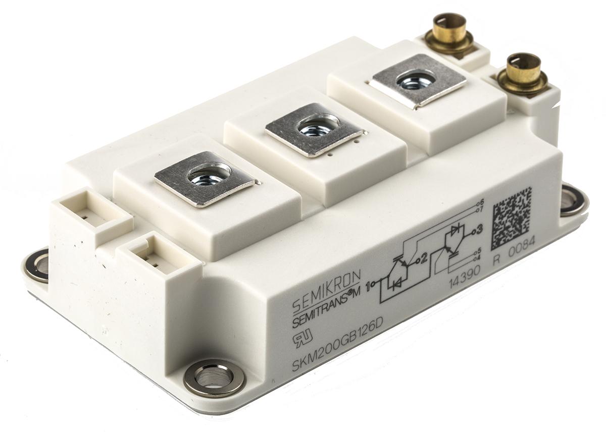 Produktfoto 1 von Semikron IGBT-Modul / 260 A ±20V max., 1200 V, 7-Pin SEMITRANS3 N-Kanal