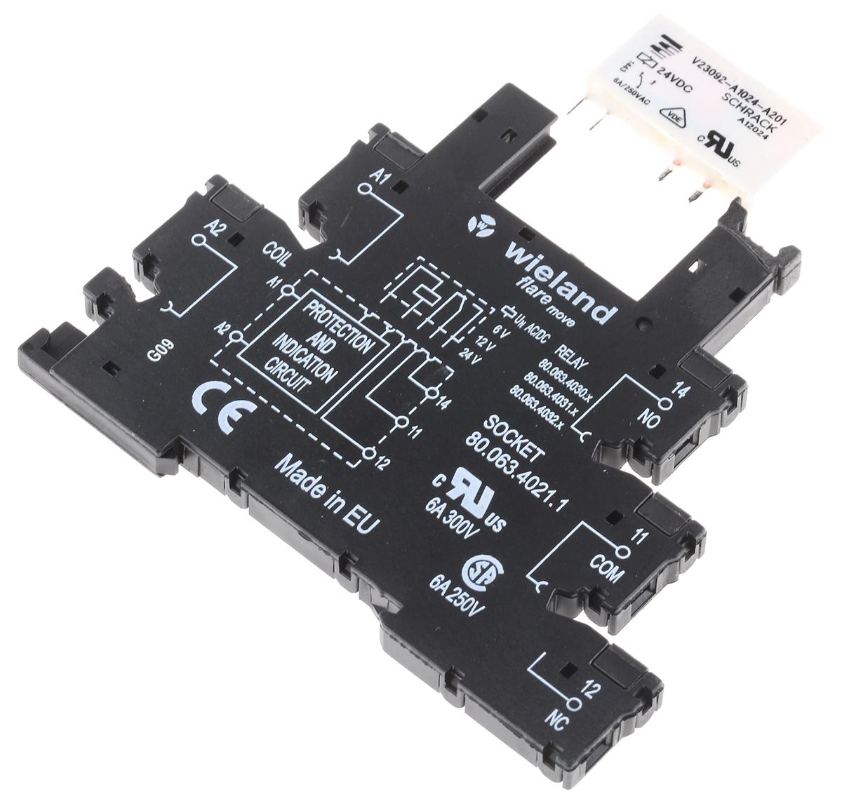 Produktfoto 1 von Wieland flare Interface Relais, 18V dc / 28.8V dc 24V ac/dc, 1-poliger Wechsler DIN-Schienen