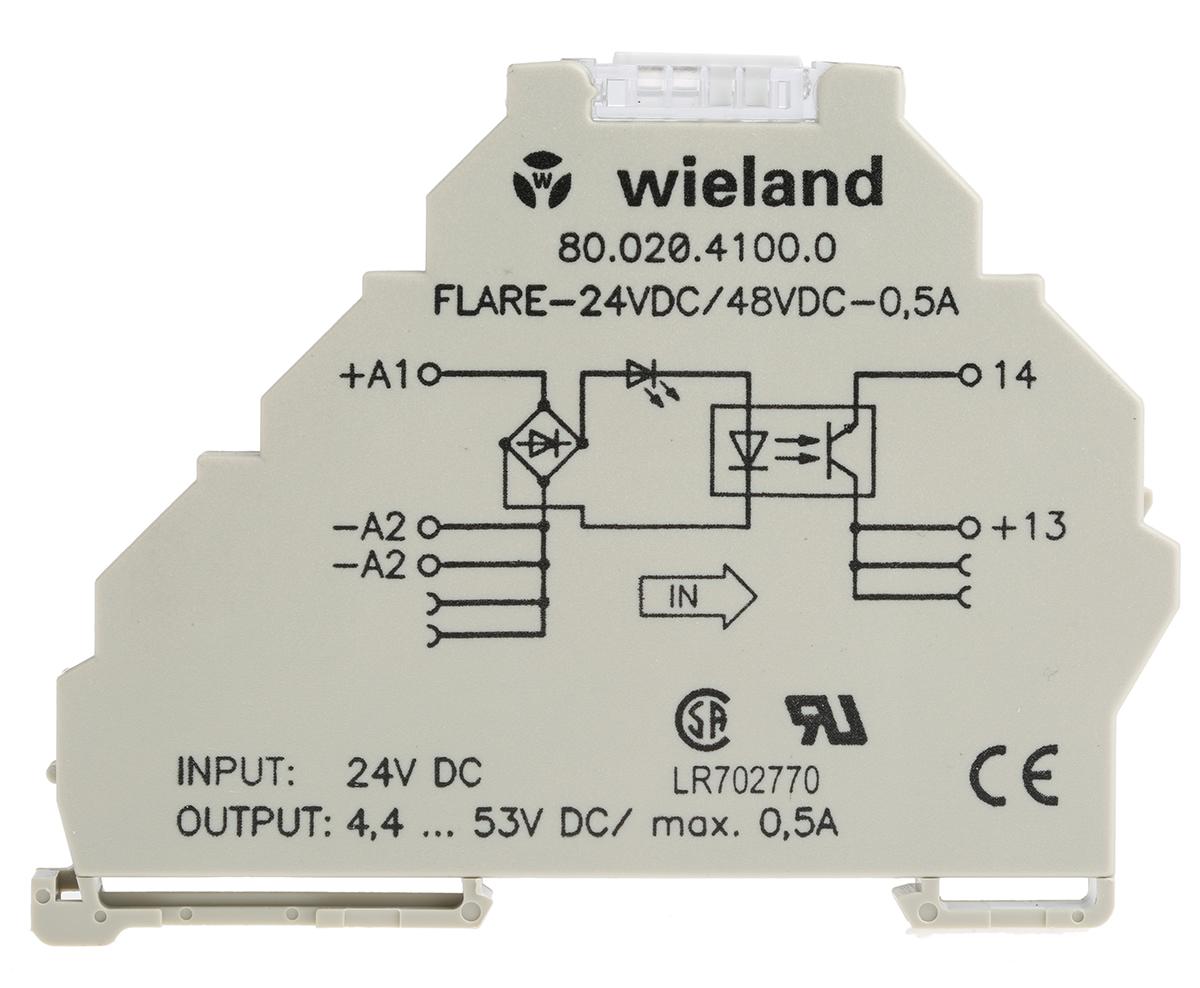 Produktfoto 1 von Wieland flare DIN-Schienen Halbleiterrelais, 1-poliger Schließer 53 V / 0.5 A