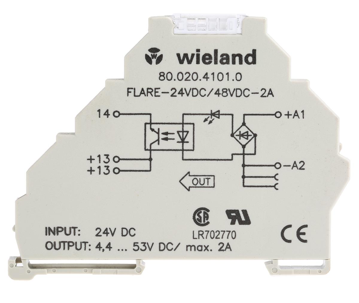 Produktfoto 1 von Wieland flare DIN-Schienen Halbleiterrelais, 1-poliger Schließer 53 V / 2 A