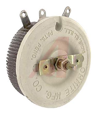 Ohmite RLS25RE Rheostat, 25Ω ±10% 150W, Schaft ø 6,35 mm, Frontplattenmontage, Lötöse, 101.6 x 50.8mm