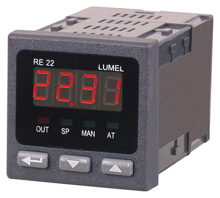 Lumel RE22 PID Temperaturregler Tafelmontage, 1 x Relais Ausgang/ PT100, PT1000, Thermoelement Typ B, Thermoelement Typ